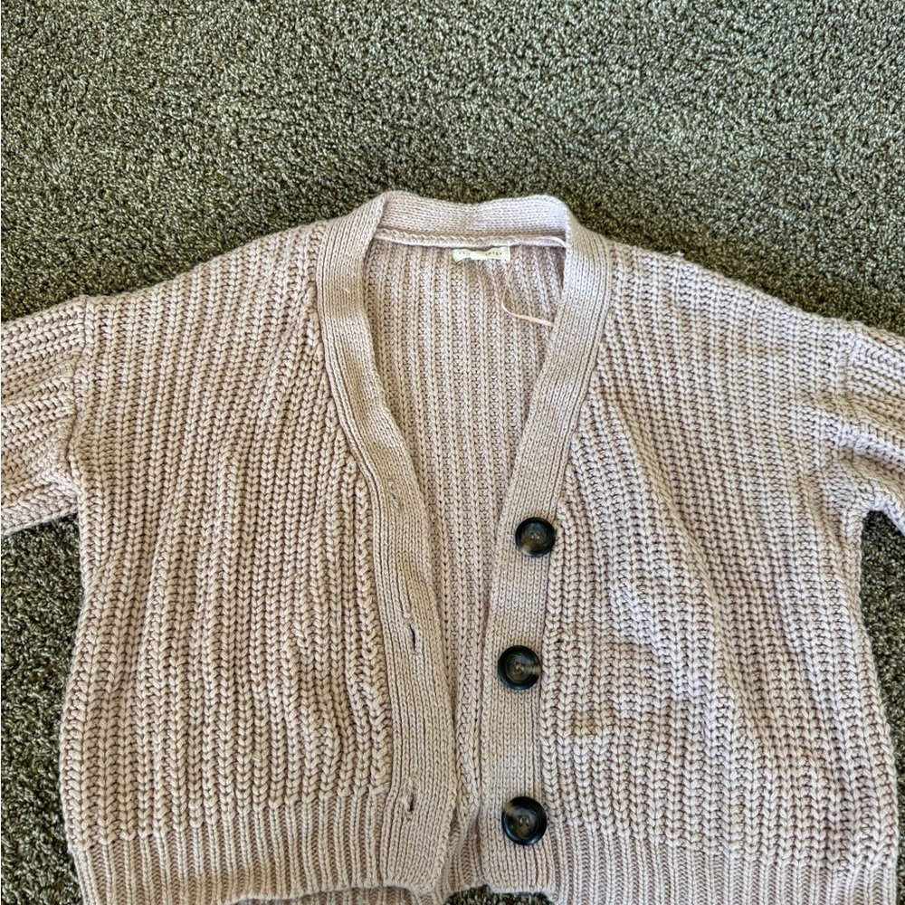 La Hearts Cream Chunky Knit Cardigan